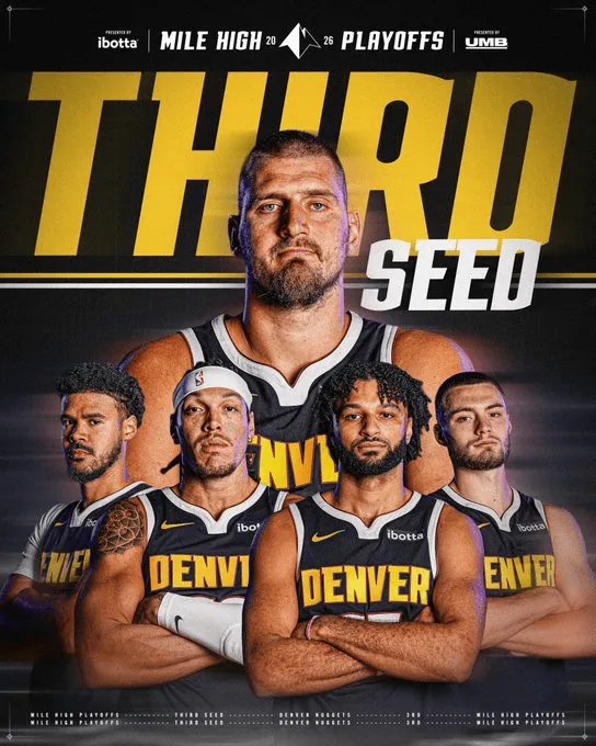 开云-再战森林狼！掘金官方晒球队夺得西部第三的海报与球迷分享